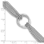 Leslie's Sterling Silver RH-plated Multi-Strand Circles w/ 1in ext. Bracele - Image 5