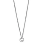 Leslie's Sterling Silver Rh-plat Polished 2-Strand Circle w/2in ext. Neckla - Image 2