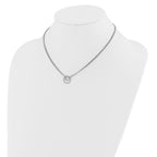 Leslie's Sterling Silver Rh-plat Polished 2-Strand Circle w/2in ext. Neckla - Image 3