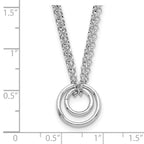 Leslie's Sterling Silver Rh-plat Polished 2-Strand Circle w/2in ext. Neckla - Image 5