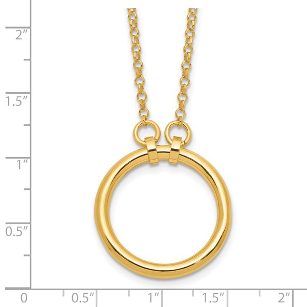 Leslie's Sterling Silver Gold-tone Polished Circle w/ 2in ext. Necklace - Image 5