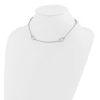 Leslie's Sterling Silver Rh-plated Polished Circle with 1in ext. Necklace - Image 3