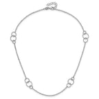 Leslie's Sterling Silver Rh-plated Polished Circle with 1in ext. Necklace - Image 4