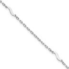 Leslie's Sterling Silver Rh-pl Polished Paperclip Link 9in Plus 1in ext. An