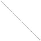 Leslie's Sterling Silver Rh-pl Polished Paperclip Link 9in Plus 1in ext. An - Image 2