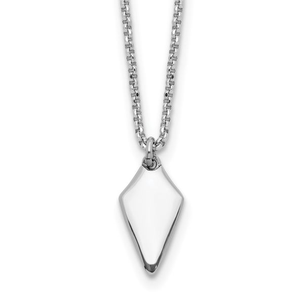 Leslie's Sterling Silver Rh-plated Polished Arrowhead w/1in ext. Necklace