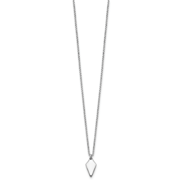 Leslie's Sterling Silver Rh-plated Polished Arrowhead w/1in ext. Necklace - Image 2