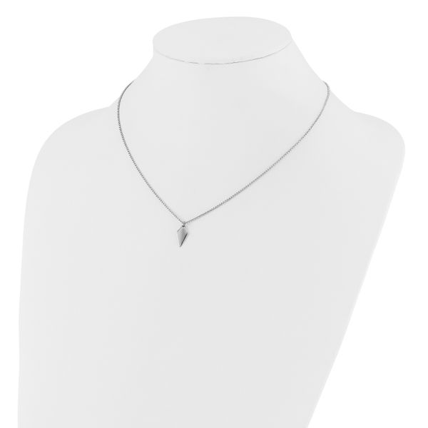 Leslie's Sterling Silver Rh-plated Polished Arrowhead w/1in ext. Necklace - Image 3