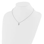 Leslie's Sterling Silver Rh-plated Polished Arrowhead w/1in ext. Necklace - Image 3
