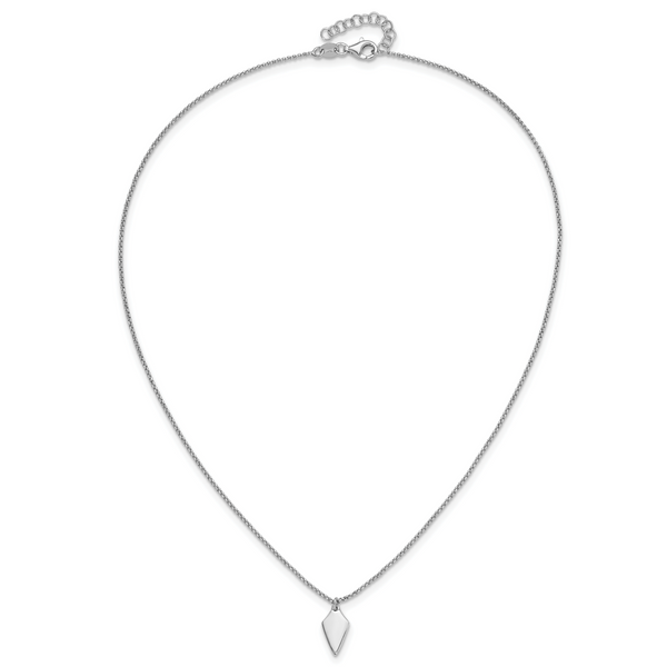 Leslie's Sterling Silver Rh-plated Polished Arrowhead w/1in ext. Necklace - Image 4