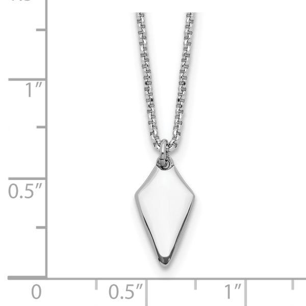 Leslie's Sterling Silver Rh-plated Polished Arrowhead w/1in ext. Necklace - Image 5