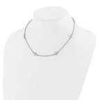 Leslie's Sterling Silver Rhodium-plated Polished Suns w/1in ext. Necklace - Image 3