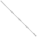 Leslie's Sterling Silver Rh-plated Polished Suns w/1in ext. Bracelet - Image 2