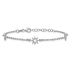 Leslie's Sterling Silver Rh-plated Polished Suns w/1in ext. Bracelet - Image 3