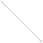 Leslie's Sterling Silver Rh-plate Polished Bars/Chain 9in Plus 1in ext. Ank - Image 2