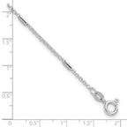 Leslie's Sterling Silver Rh-plate Polished Bars/Chain 9in Plus 1in ext. Ank - Image 5