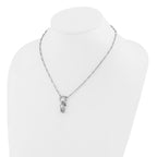 Leslie's Sterling Silver Rhodium-plated Polished Lock and Key Necklace - Image 3
