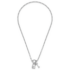 Leslie's Sterling Silver Rhodium-plated Polished Lock and Key Necklace - Image 4