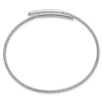 Sterling Silver Rhodium-plated Polished Bypass Cuff Bangle - Image 2