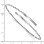 Sterling Silver Rhodium-plated Polished Bypass Cuff Bangle - Image 3