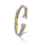 Leslie's Sterling Silver Rhod/Gold-plat Polished Wrapped Twist Cuff Bangle - Image 5