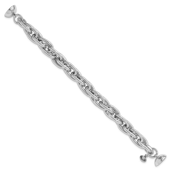 Leslie's Sterling Silver Rhodium-plated 7.5in Link Bracelet - Image 2