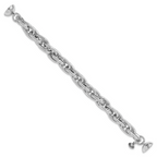 Leslie's Sterling Silver Rhodium-plated 7.5in Link Bracelet - Image 2