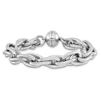 Leslie's Sterling Silver Rhodium-plated 7.5in Link Bracelet - Image 3