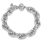 Leslie's Sterling Silver Rhodium-plated 7.5in Link Bracelet - Image 4
