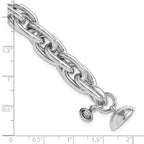 Leslie's Sterling Silver Rhodium-plated 7.5in Link Bracelet - Image 5