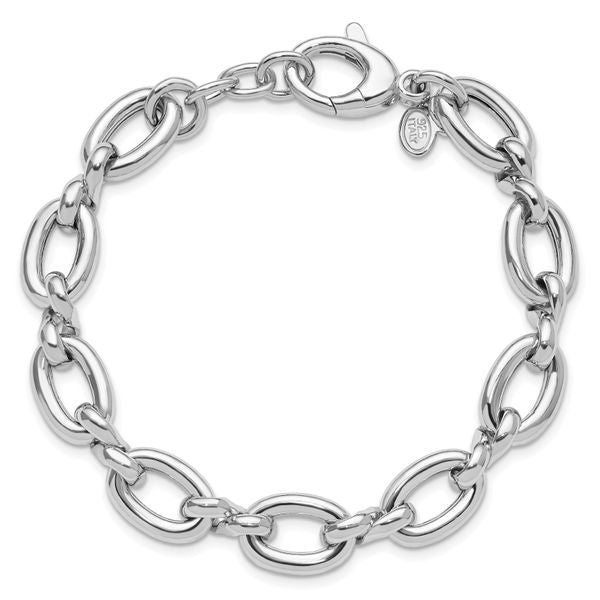 Leslie's Sterling Silver RH-plated Polished Fancy Link w/.25in ext. Bracele - Image 4
