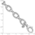 Leslie's Sterling Silver RH-plated Polished Fancy Link w/.25in ext. Bracele - Image 5