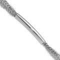 Leslie's Sterling Silver Rhodium-plated Multi-strand Bar w/1in ext. Bracele