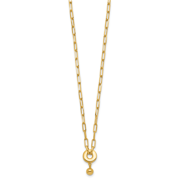 Leslie's Sterling Silver Gold-plated with 2in ext. Circle Necklace - Image 2