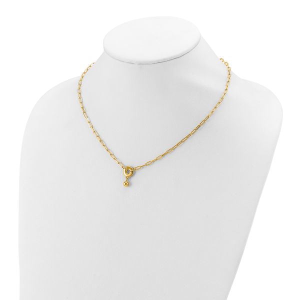 Leslie's Sterling Silver Gold-plated with 2in ext. Circle Necklace - Image 3