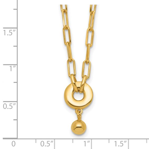 Leslie's Sterling Silver Gold-plated with 2in ext. Circle Necklace - Image 5
