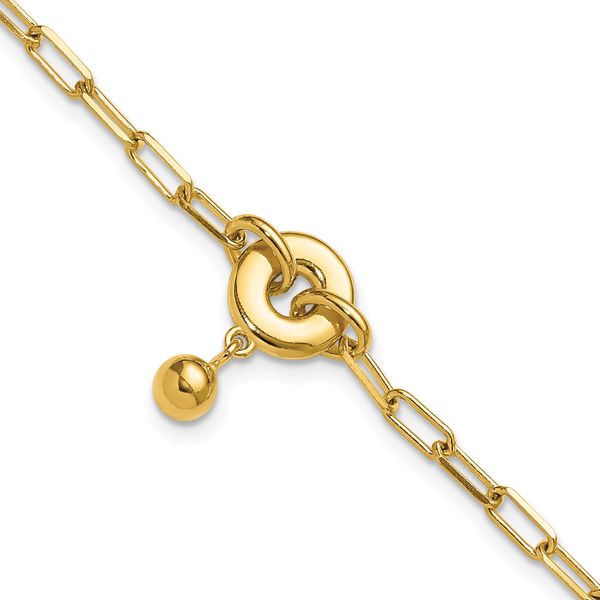 Leslie's Sterling Silver Gold-plated with 1in ext. Circle Bracelet