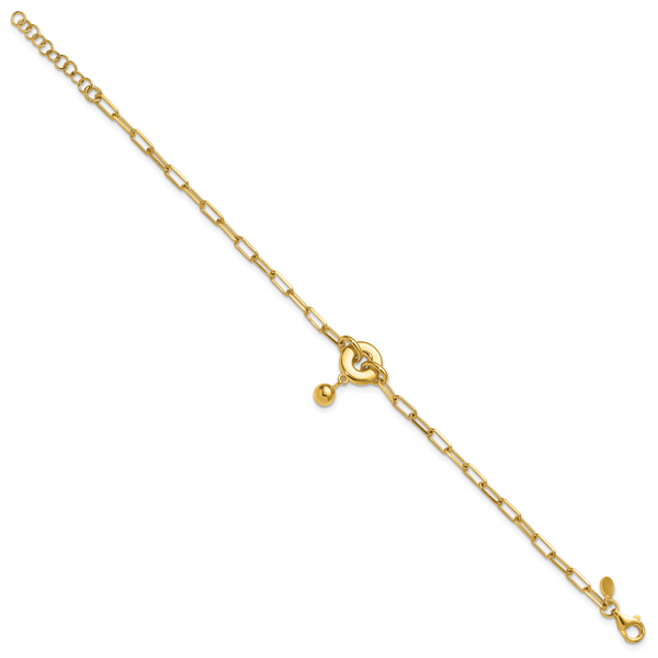 Leslie's Sterling Silver Gold-plated with 1in ext. Circle Bracelet - Image 2