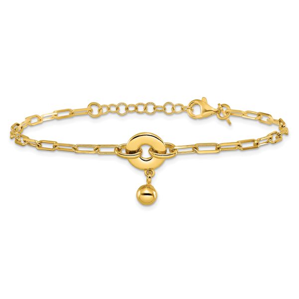 Leslie's Sterling Silver Gold-plated with 1in ext. Circle Bracelet - Image 3