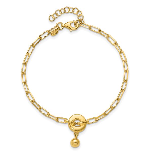 Leslie's Sterling Silver Gold-plated with 1in ext. Circle Bracelet - Image 4