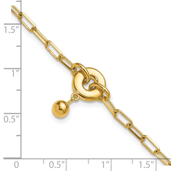 Leslie's Sterling Silver Gold-plated with 1in ext. Circle Bracelet - Image 5