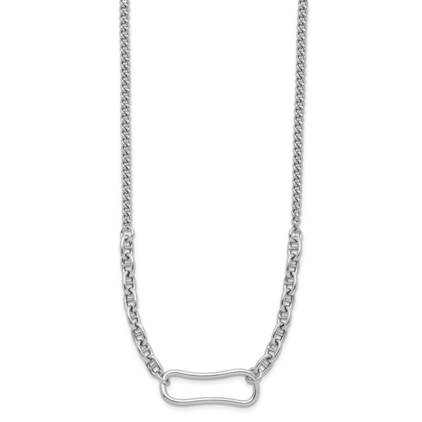 Leslie's Sterling Silver Rhodium-plated with 2in ext. Necklace - Image 2