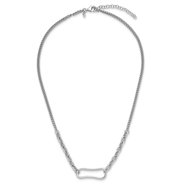 Leslie's Sterling Silver Rhodium-plated with 2in ext. Necklace - Image 4