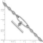 Leslie's Sterling Silver Rhodium-plated Dangle Bar with 1in ext. Bracelet - Image 5