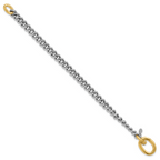Leslie's Sterling Silver Rhodium and Gold-plated with Curb Link Bracelet - Image 2