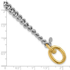 Leslie's Sterling Silver Rhodium and Gold-plated with Curb Link Bracelet - Image 5