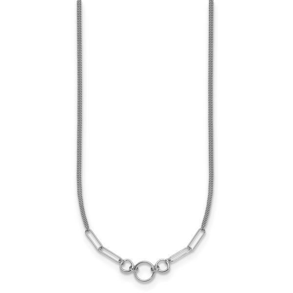 Leslie's Sterling Silver Rh-plated 2-Strand w/1.75in ext. Fancy Necklace - Image 2