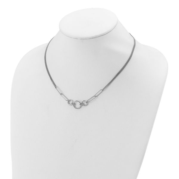 Leslie's Sterling Silver Rh-plated 2-Strand w/1.75in ext. Fancy Necklace - Image 3