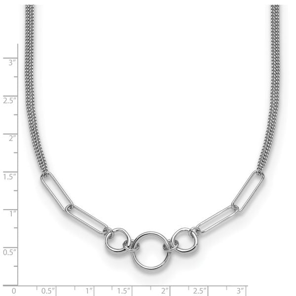 Leslie's Sterling Silver Rh-plated 2-Strand w/1.75in ext. Fancy Necklace - Image 5