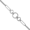 Leslie's Sterling Silver Rhod-plated 2-Strand with 1in ext. Fancy Bracelet